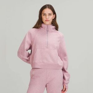 Lululemon Heathered Pink Oversized Half-Zip Hoodie